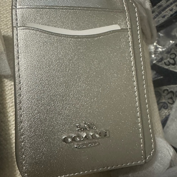 Coach Metallic Silver Card Case - Picture 3 of 3
